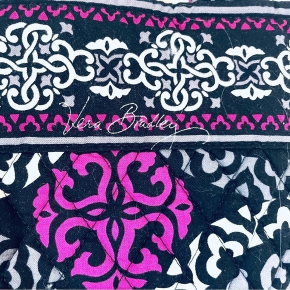 👜Vera Bradley Quilted Canterbury Magenta Purse Tote Bag – Black, Purple, White - Picture 10 of 10